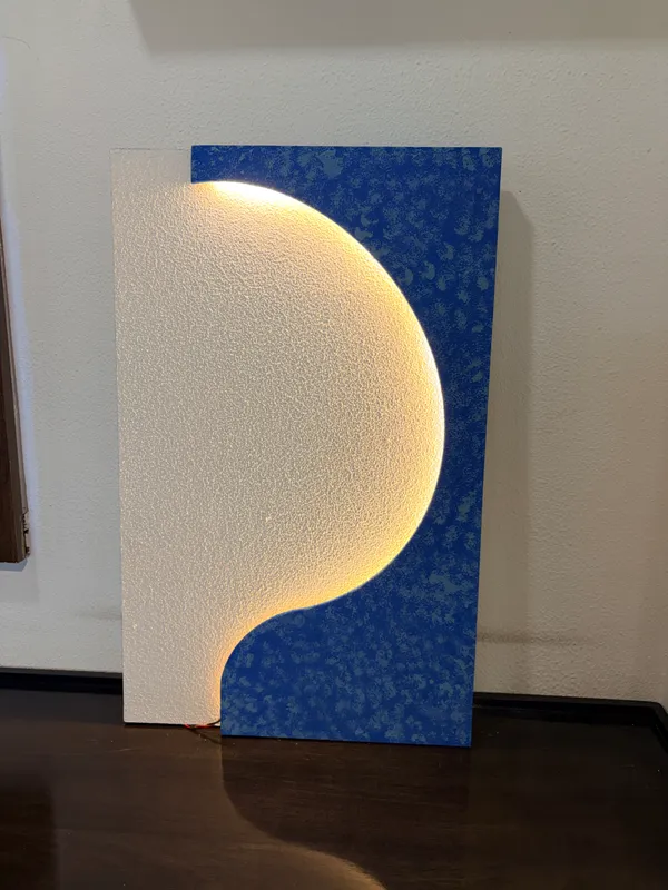 Cream_And_Blue_Ply_And_Mdf_With_Texture_Paint_Decorative_Wall_Mounted_Wall_Decor_With_Led_Light