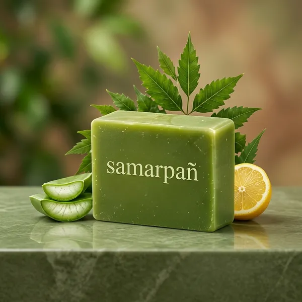 Pack_Of_10_Samarpan_Neem_Aloe_Vera_Lemon_Handmade_Soap_|_75_Gram