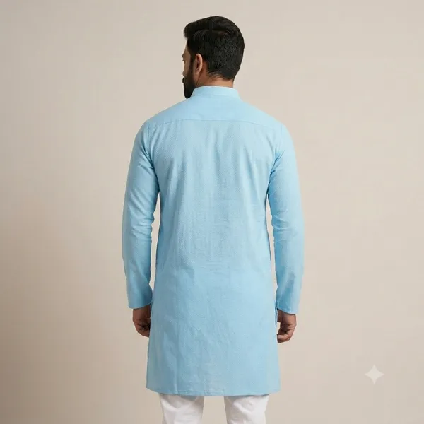 Sky_Blue_Cotton_Relaxed_Fit_Mandarin_Collar_Kurta_For_Men