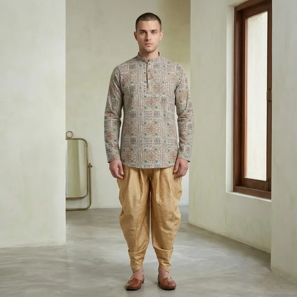 Multicolor_Cotton_Straight_Mandala_Print_Kurta_For_Men