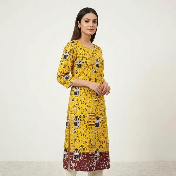 Yellow_Cotton_Straight_Ethnic_Print_Kurta_For_Women