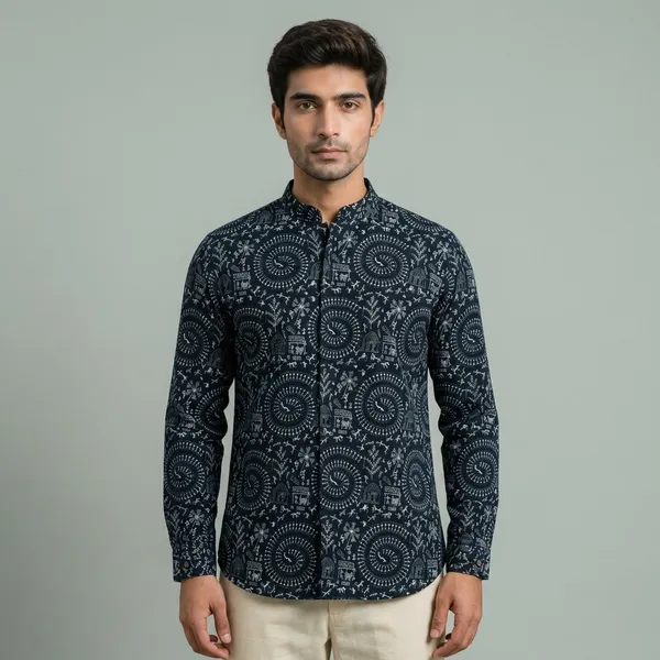 Navy_Blue_Cotton_Regular_Fit_Geometric_Print_Shirt_For_Men