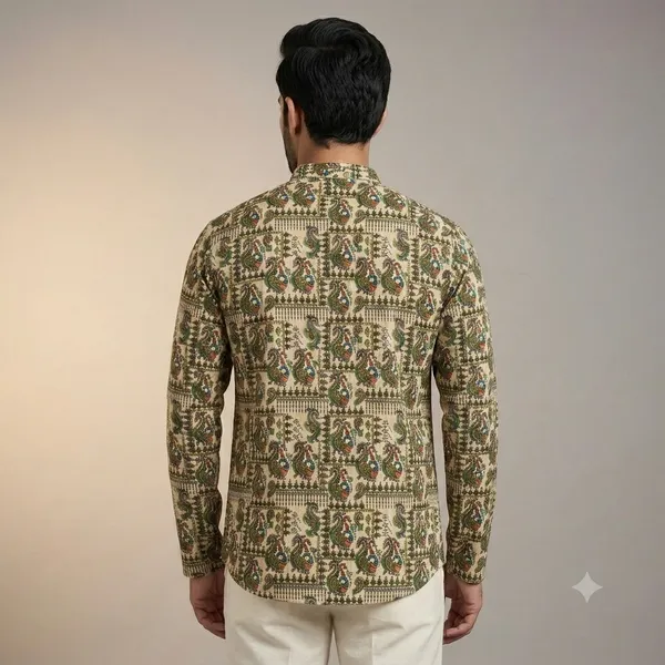 Multicolor_Cotton_Regular_Fit_Peacock_Print_Shirt_For_Men