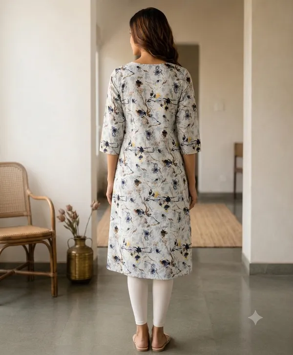 White_Cotton_Off-Shoulder_Floral_Print_Dress_For_Women