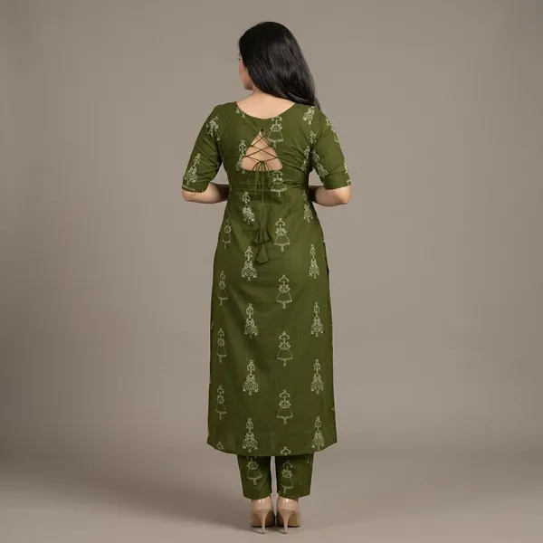 Olive_Green_Cotton_Straight_Fit_Floral_Print_Kurta_Set_For_Women