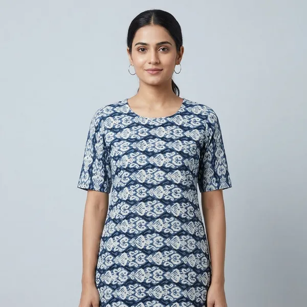Navy_Blue_Cotton_Straight_Printed_Kurta_For_Women