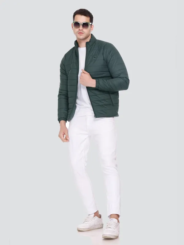 Bottle_Green_Premium_Polyester_Puffer_Jacket_For_Men