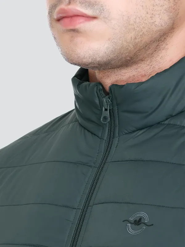 Bottle_Green_Premium_Polyester_Puffer_Jacket_For_Men