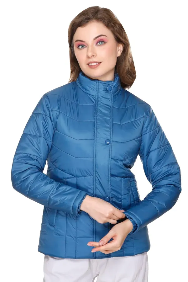 French_Blue_Premium_Polyester_Wo_Puffer_Jacket_For_Women