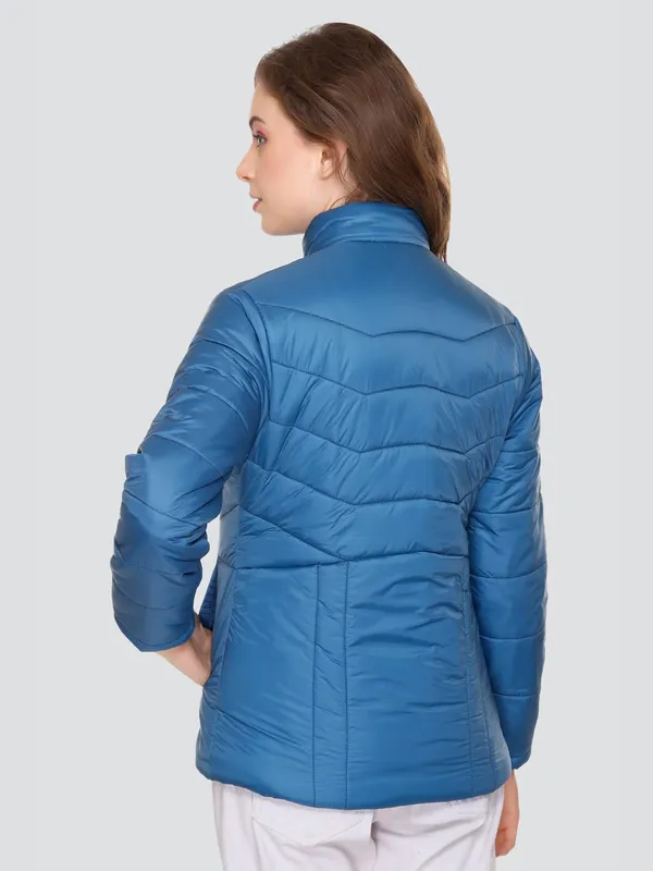French_Blue_Premium_Polyester_Wo_Puffer_Jacket_For_Women