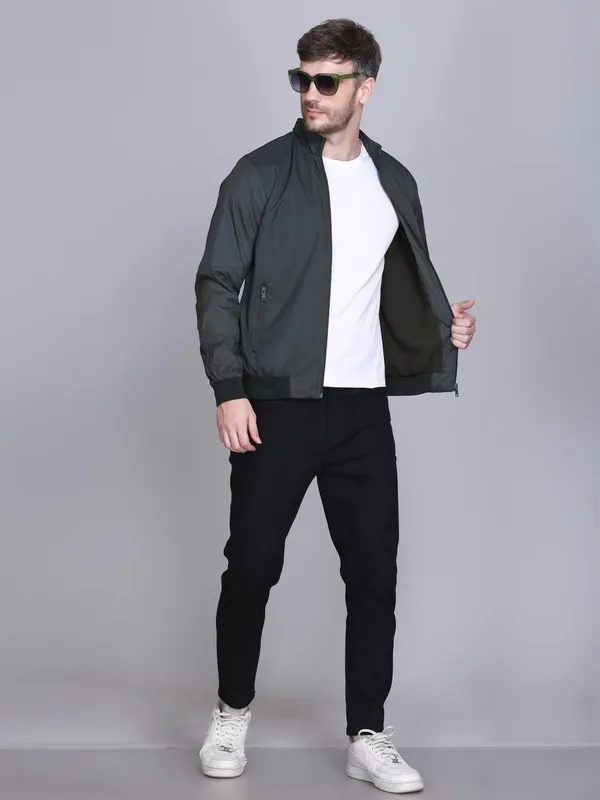 Olive_Premium_Polyester_Jacket_For_Men