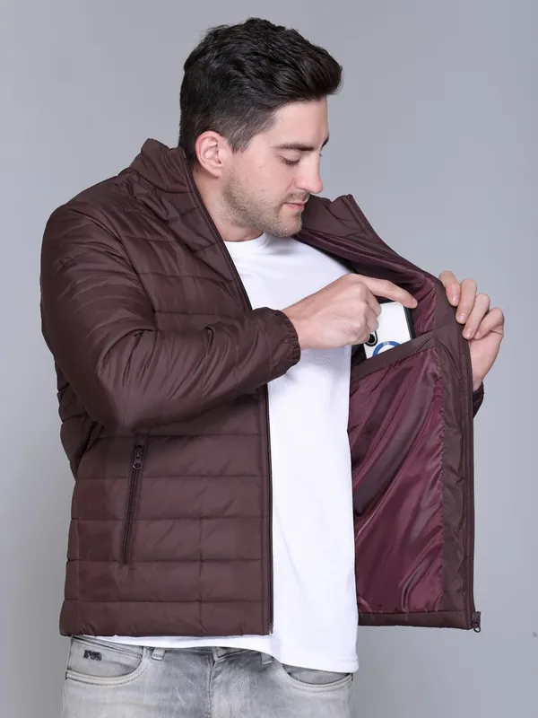 Wine_Premium_Polyester_Puffer_Jacket_For_Women