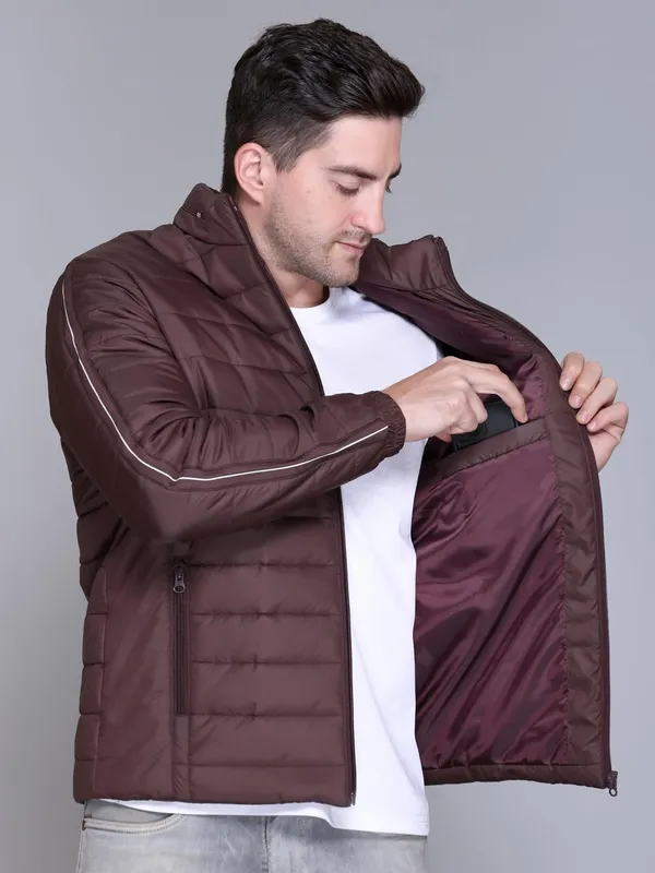 Wine_Premium_Polyester_Puffer_Jacket_For_Women