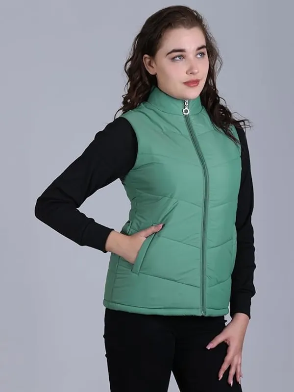Dark_Mint_Premium_Polyester_Sleeveless_Jacket_For_Women