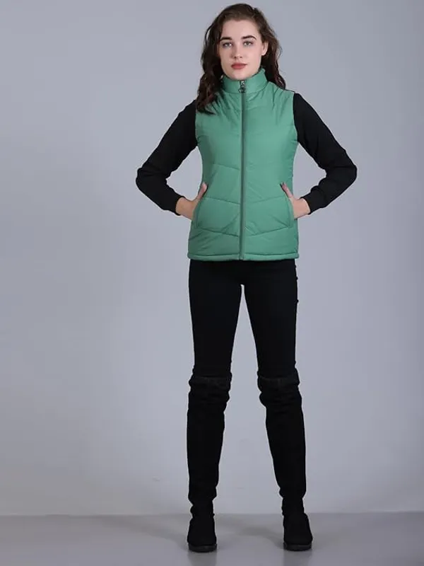 Dark_Mint_Premium_Polyester_Sleeveless_Jacket_For_Women