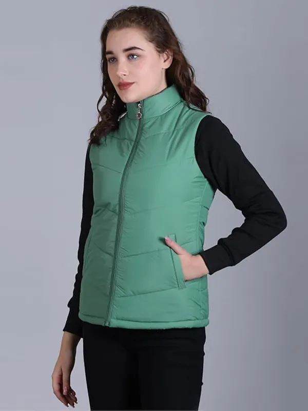 Dark_Mint_Premium_Polyester_Sleeveless_Jacket_For_Women
