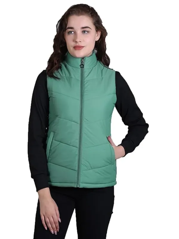 Dark_Mint_Premium_Polyester_Sleeveless_Jacket_For_Women
