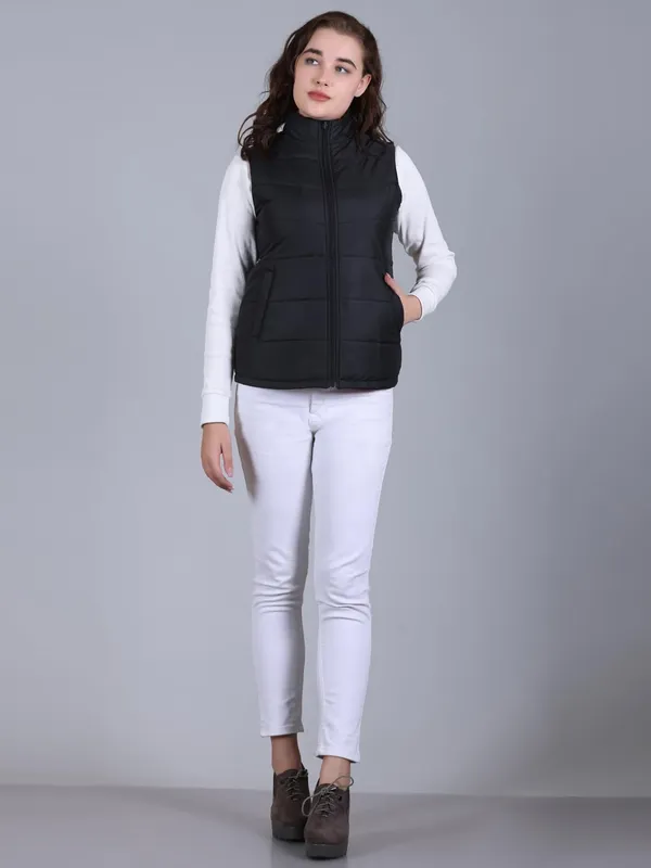 Black_And_Red_Premium_Polyester_Jacket_For_Women