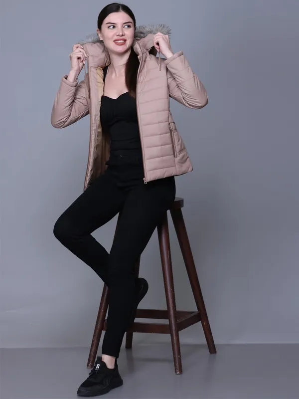 Khaki_Premium_Polyester_Wo_Puffer_Jacket_For_Women