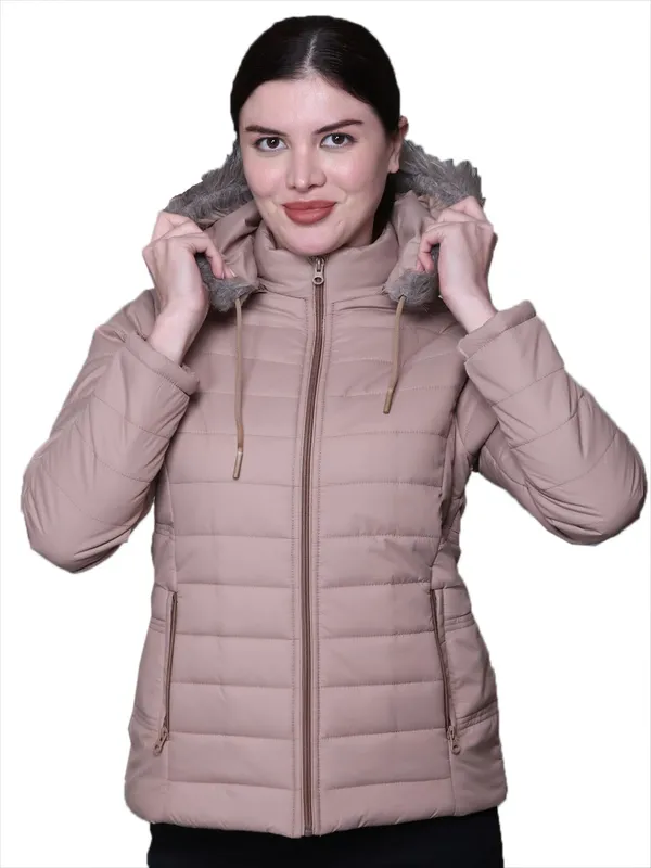 Khaki_Premium_Polyester_Wo_Puffer_Jacket_For_Women