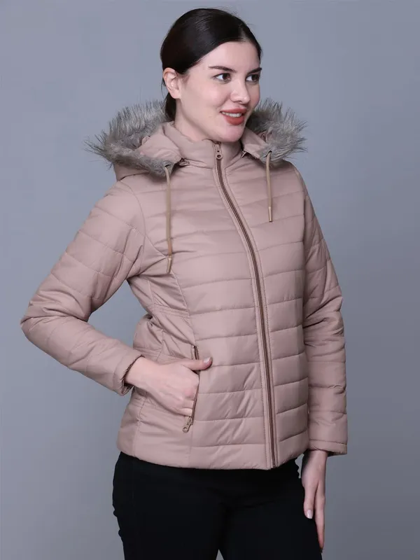 Khaki_Premium_Polyester_Wo_Puffer_Jacket_For_Women