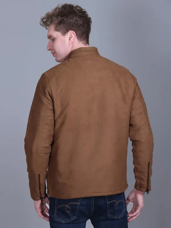 Tan_Premium_Polyester_Jacket_For_Men