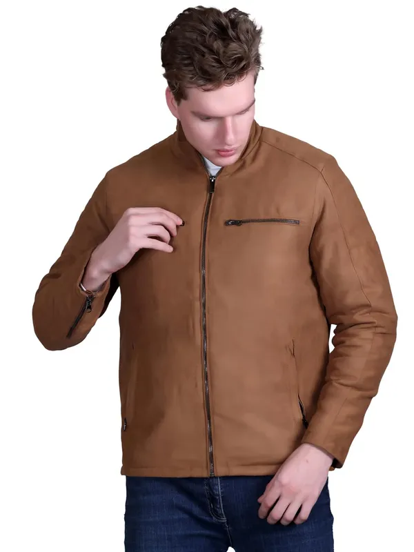 Tan_Premium_Polyester_Jacket_For_Men