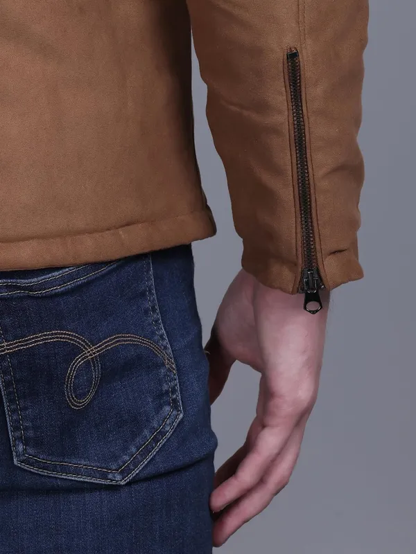 Tan_Premium_Polyester_Jacket_For_Men