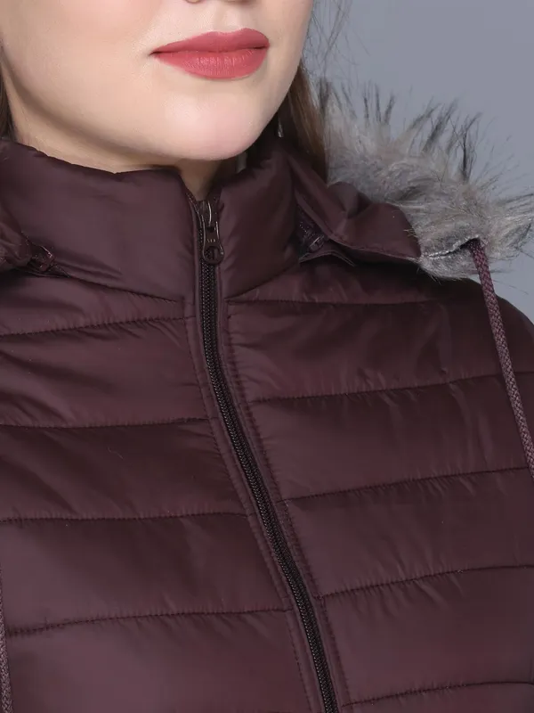 Wine_Premium_Polyester_Wo_Puffer_Jacket_For_Women