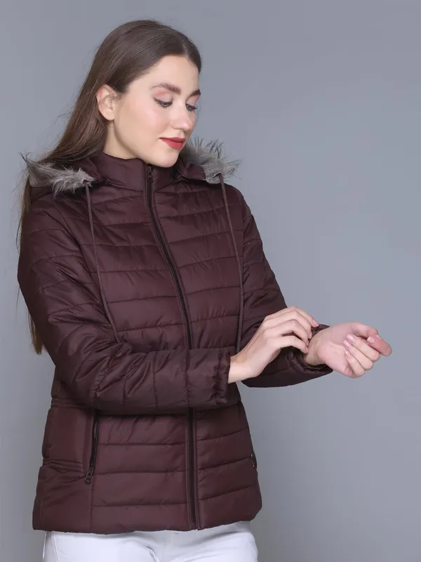 Wine_Premium_Polyester_Wo_Puffer_Jacket_For_Women