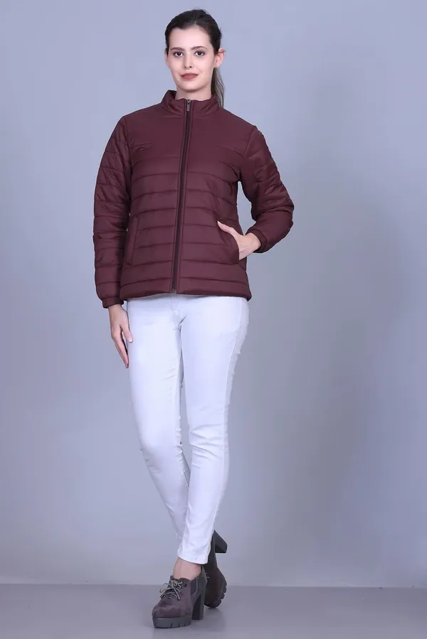 Burgundy_Premium_Polyester_Puffer_Jacket_For_Women