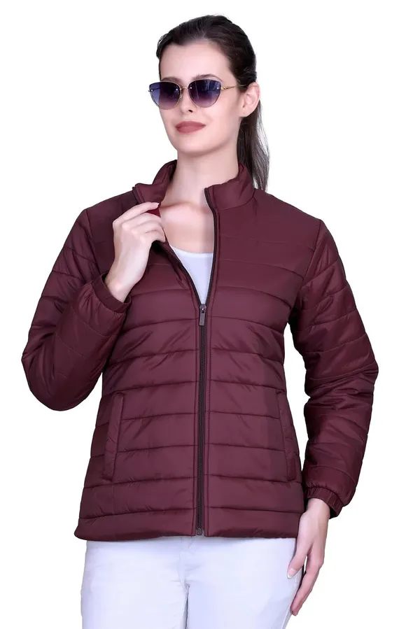 Burgundy_Premium_Polyester_Puffer_Jacket_For_Women