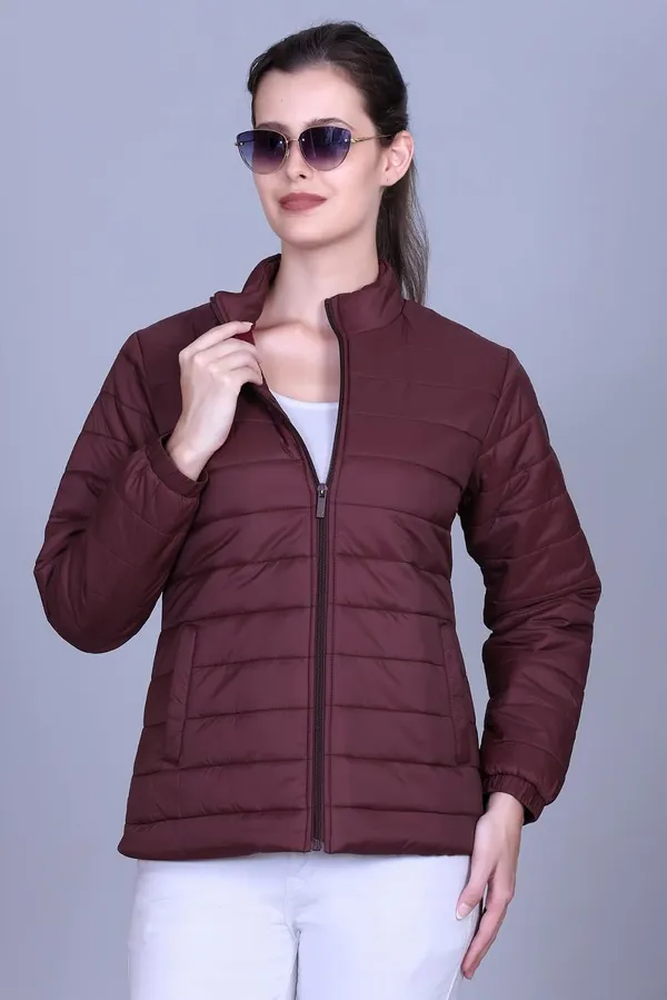 Burgundy_Premium_Polyester_Puffer_Jacket_For_Women