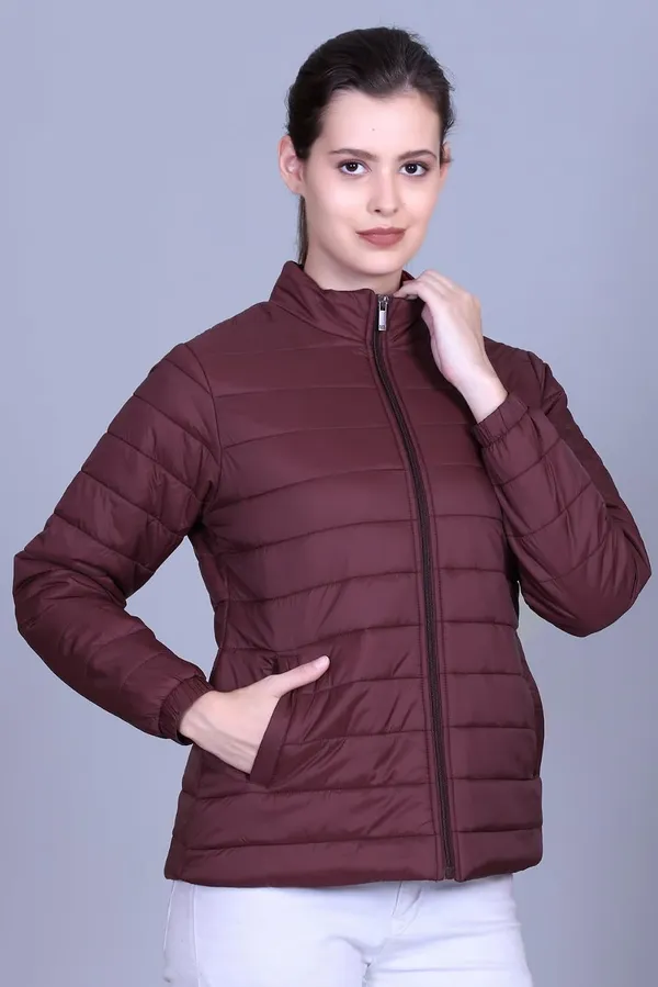 Burgundy_Premium_Polyester_Puffer_Jacket_For_Women