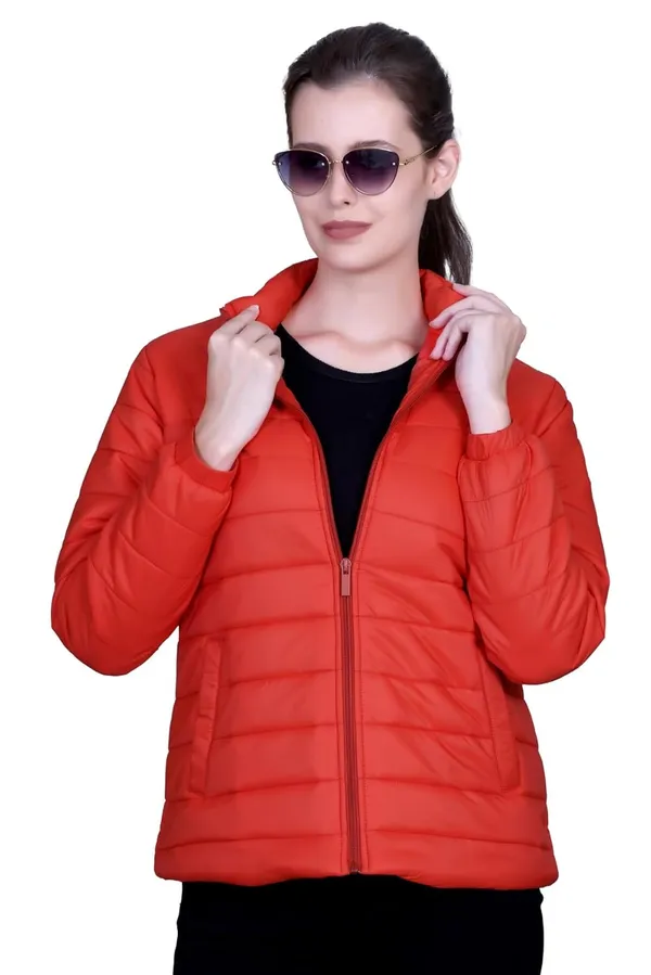 Bright_Red_Premium_Polyester_Puffer_Jacket_For_Women