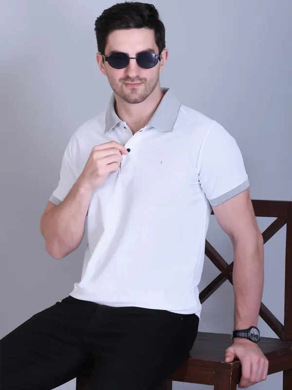 White_Premium_Sap_Matte_Polo_T-Shirt_For_Men