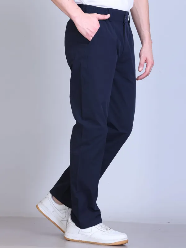 Blue_Premium_Polyester_Casual_Pants_For_Men