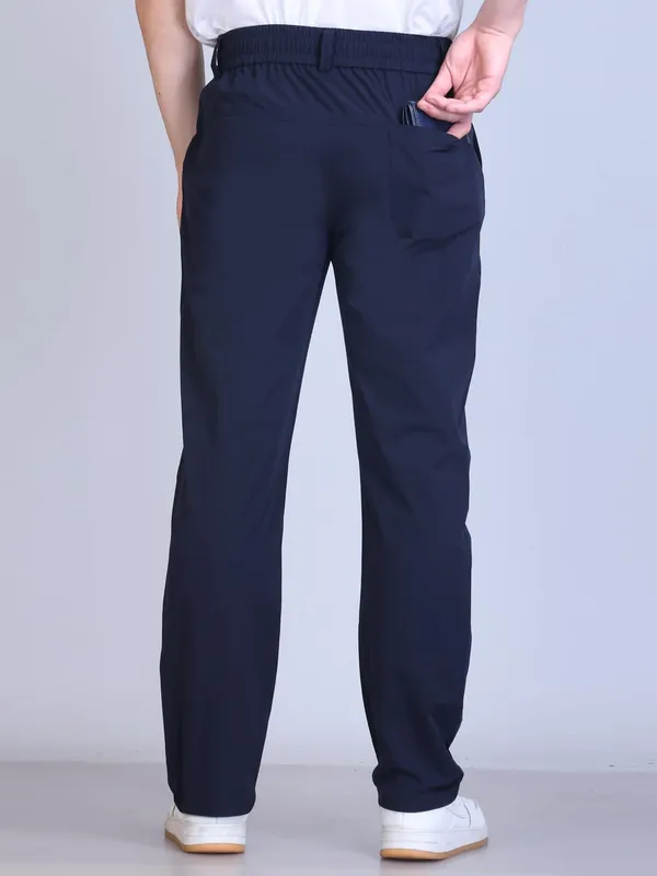 Blue_Premium_Polyester_Casual_Pants_For_Men