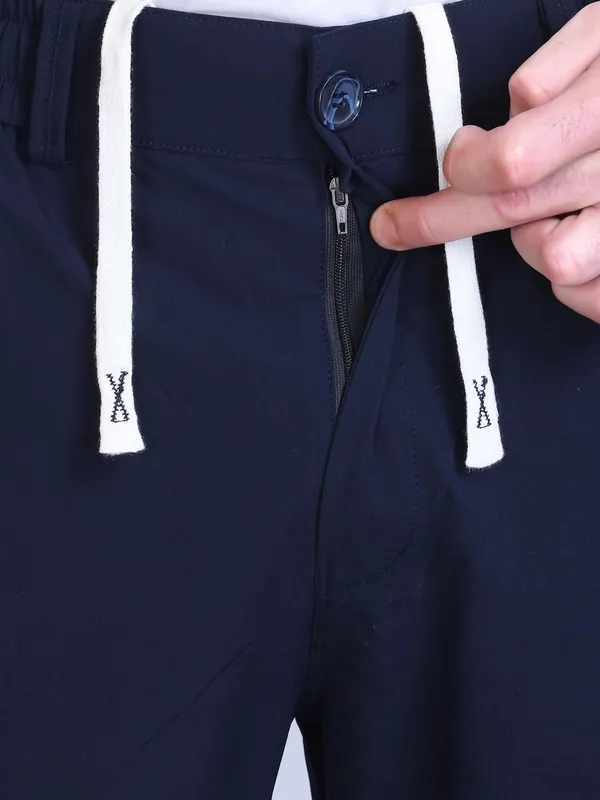 Blue_Premium_Polyester_Casual_Pants_For_Men