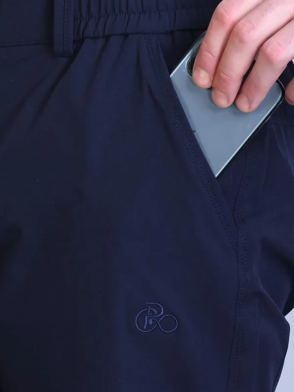 Blue_Premium_Polyester_Casual_Pants_For_Men