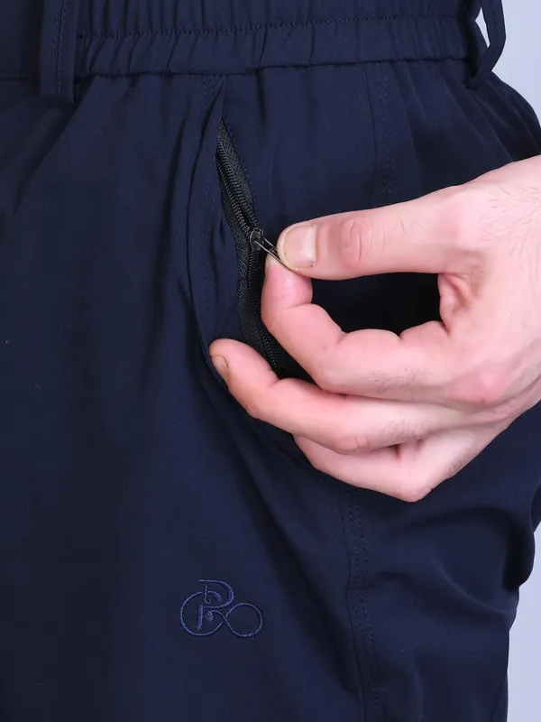 Blue_Premium_Polyester_Casual_Pants_For_Men