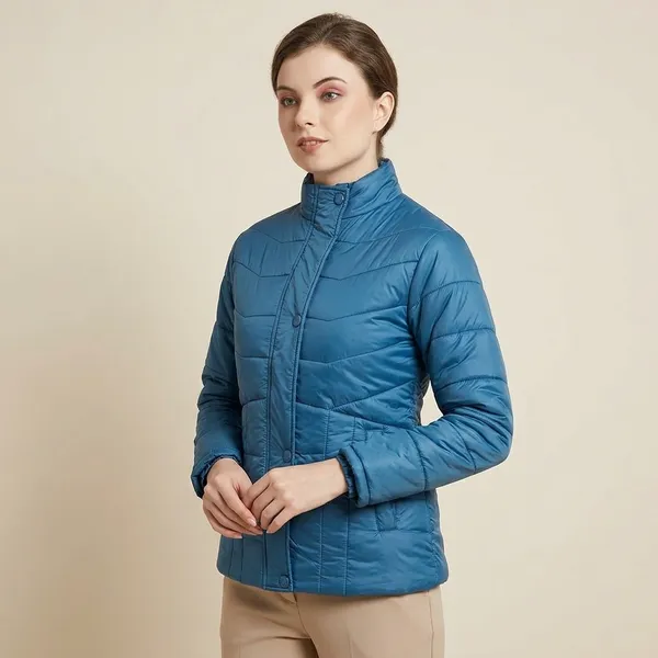 French_Blue_Premium_Polyester_Wo_Puffer_Jacket_For_Women