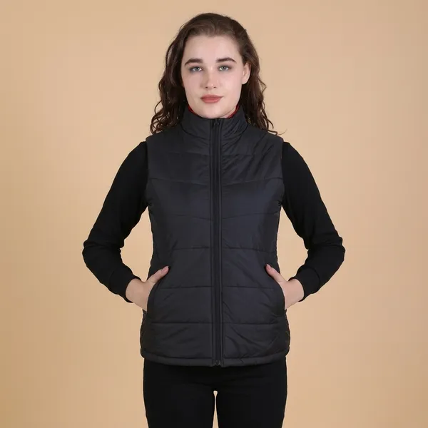Black_And_Red_Premium_Polyester_Jacket_For_Women