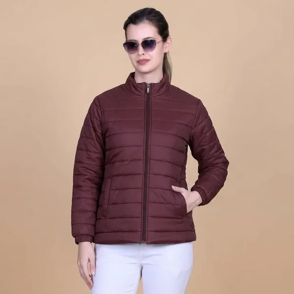 Burgundy_Premium_Polyester_Puffer_Jacket_For_Women
