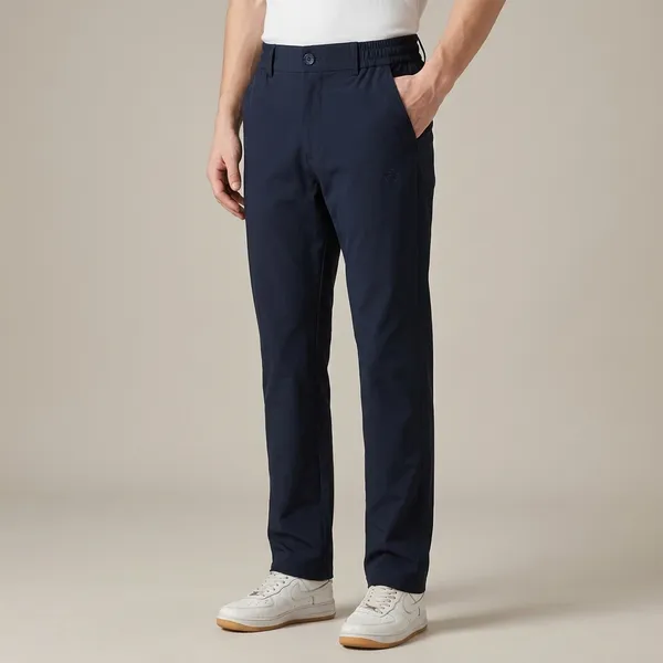 Blue_Premium_Polyester_Casual_Pants_For_Men