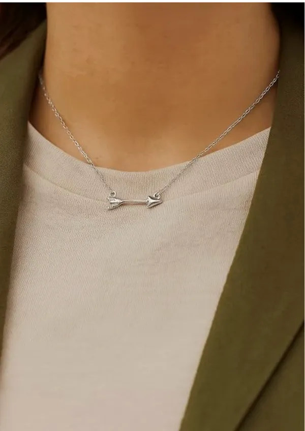 BIS_HALLMARKED_925_Sterling_Silver_Arrow_Pendant_Necklace_for_Women_&_Girls__Minimalist_Everyday_Jewelry