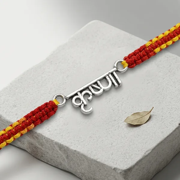 925_Silver_Red_Yellow_Thread_Krishna_Charm_Silver_Rakhi