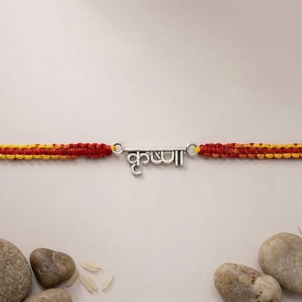 925_Silver_Red_Yellow_Thread_Krishna_Charm_Silver_Rakhi