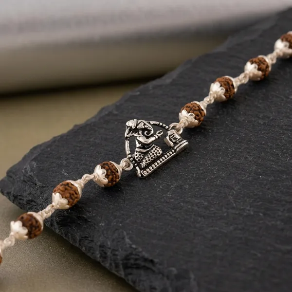 925_Silver_Rudraksha_Bracelet_With_Folded-Hand_Ganesh_For_Men