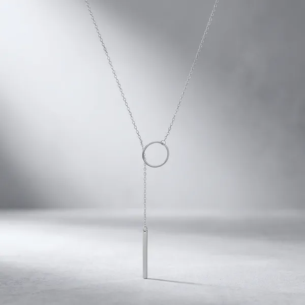 925_Silver_Circle_Bar_Lariat_Pendent_For_Women